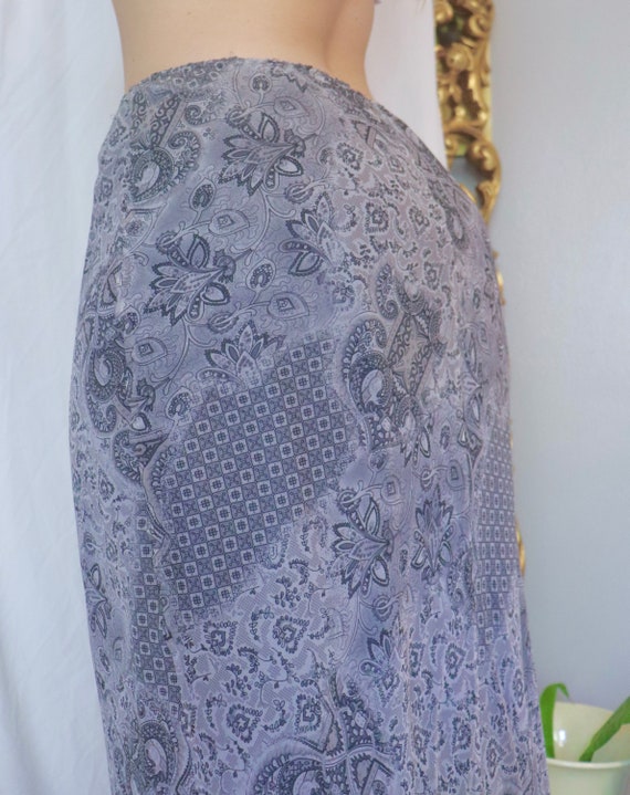 Vintage Silk Midi Skirt - 1990s to Y2K - Floral P… - image 8