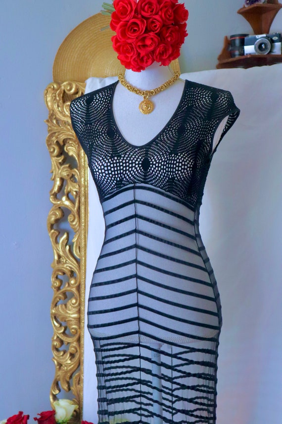 Vintage Mesh Slip Dress by Vivienne Tam - 1990s t… - image 8