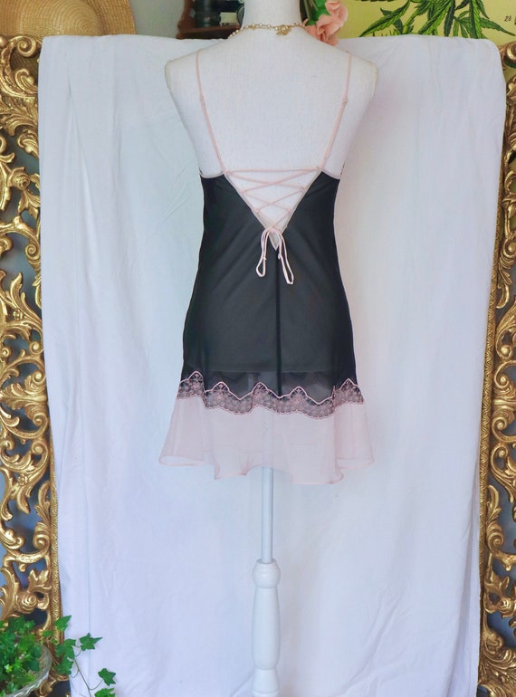 Vintage Sheer Slip Dress - 1990s to Y2K - Black &… - image 10