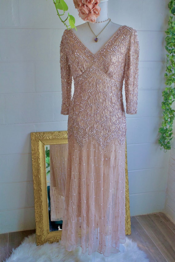 Vintage Sequin Beaded Dress - 1980s to 1990s - Fo… - image 5