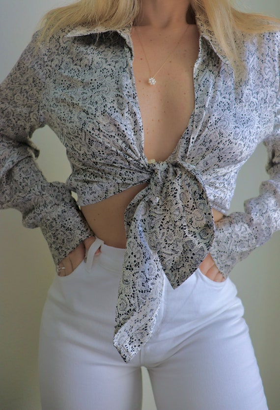 Vintage Pure Silk Blouse - 1990s to Y2K - Floral … - image 6