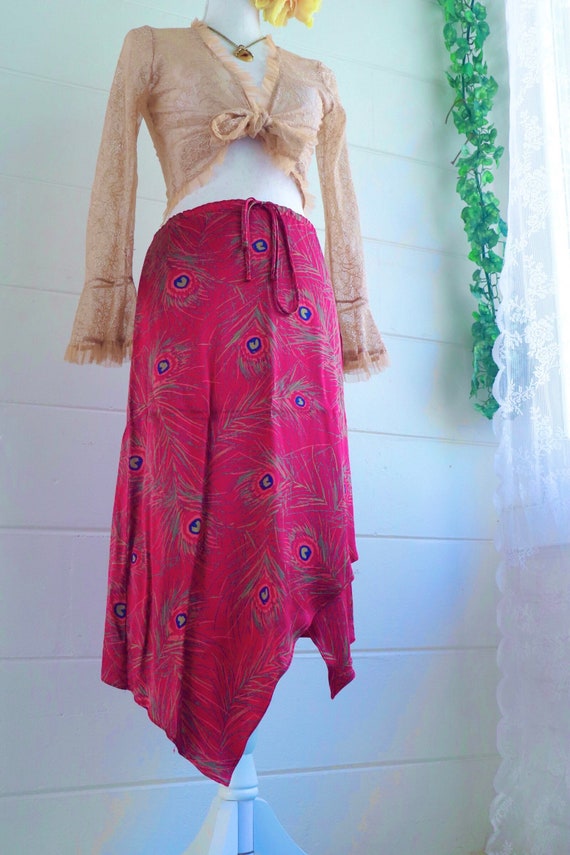 Vintage Betsey Johnson Silk Midi Skirt - 1990s to 