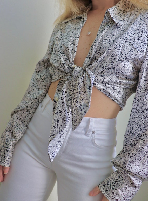 Vintage Pure Silk Blouse - 1990s to Y2K - Floral … - image 3