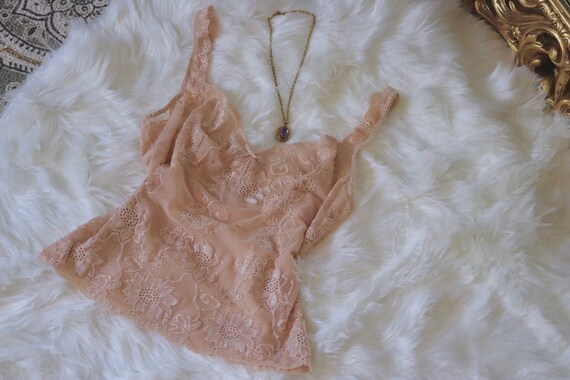 Vintage Lace Camisole Cami - 1990s to Y2K - Nude N