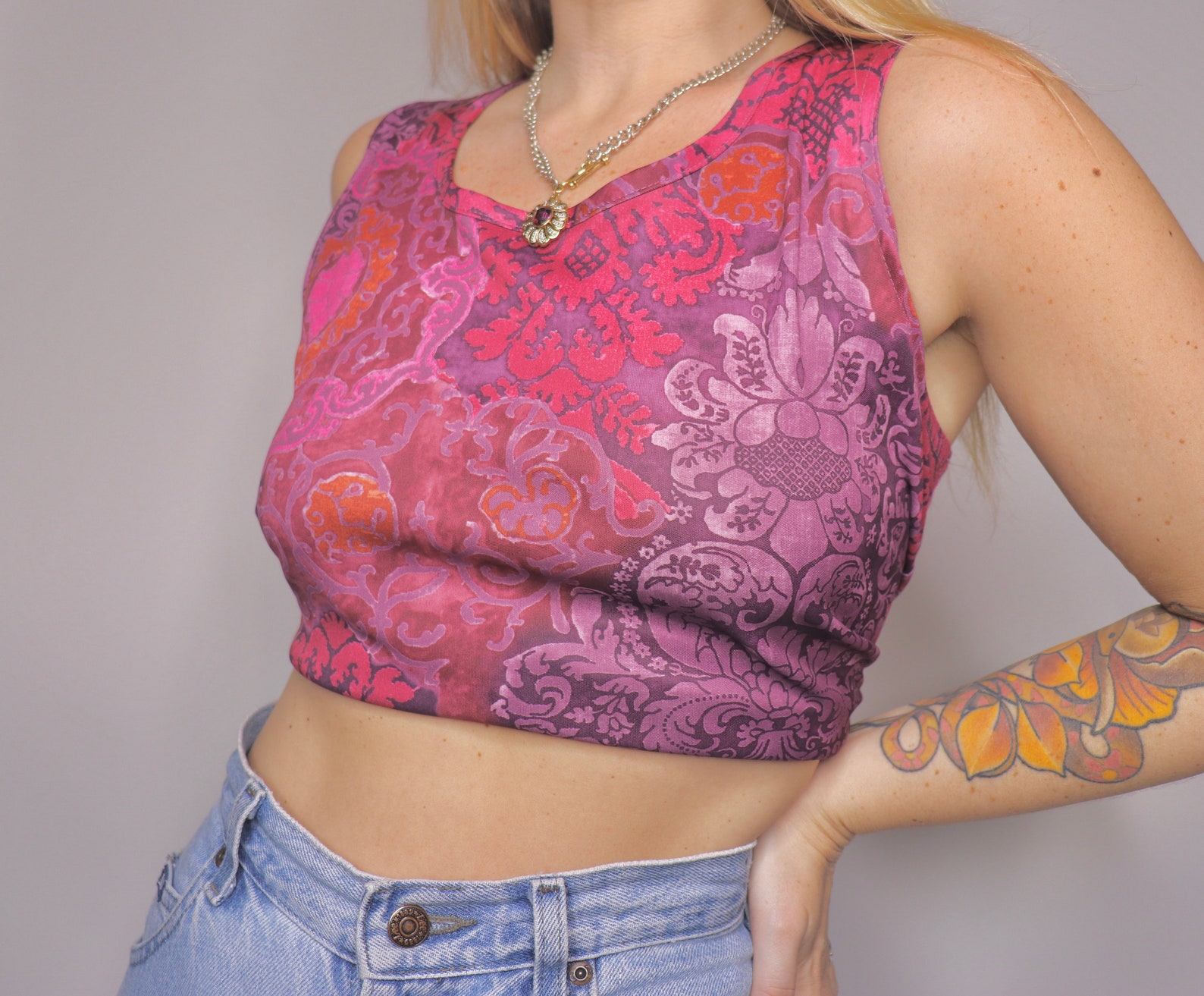 Vintage Tank Top 1990s to Y2k Magenta Purple & Pink Boho Etsy — free download