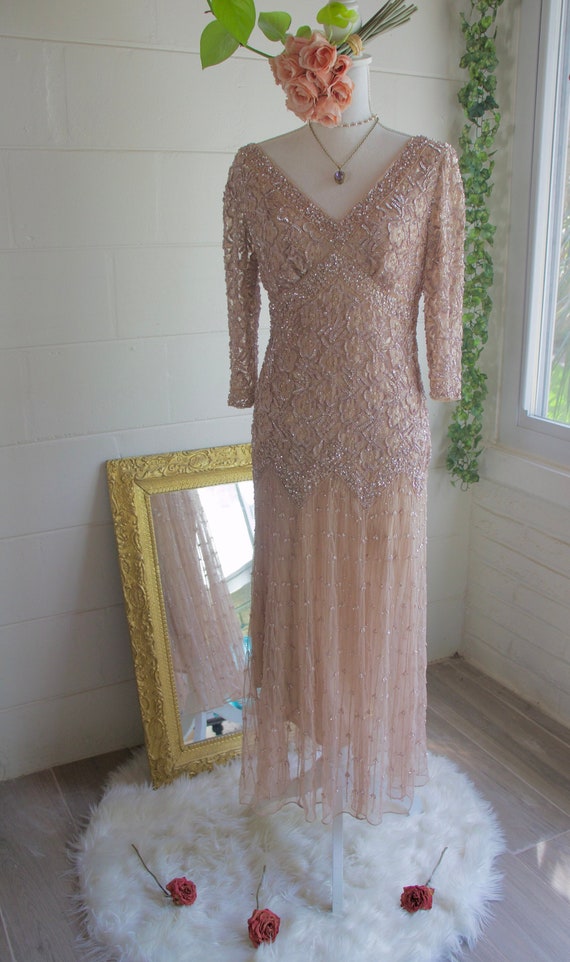 Vintage Sequin Beaded Dress - 1980s to 1990s - For