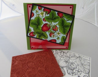 Strawberry Background Rubber Stamp by The Peddler's Pack