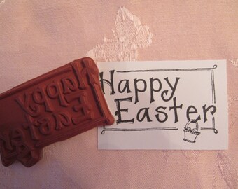 Happy Easter Sentiment Rubber Stamp