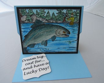 Good Day Fishing Rubber Stamp