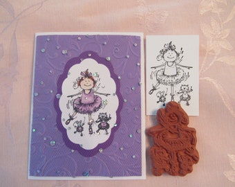 Miss Twirly Rubber Stamp