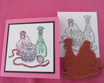 Perfume and Pearls for Mom Rubber Stamp