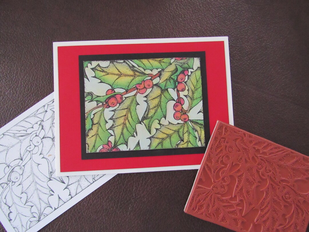 Holly Cling Foam Mounted Rubber Stamp Etsy