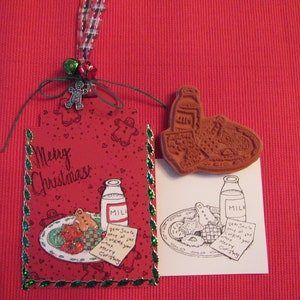 Milch und Plätzchen für Weihnachtsmann Stempel