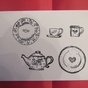 Kitchen Accessories Rubber Stamps for Country Cupboard