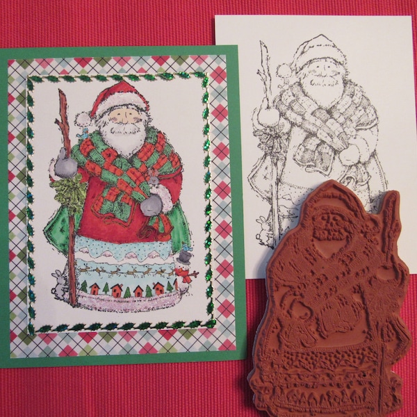 Santa Rubber Stamp Etsy