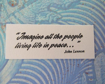 Imagine Peace... Wood Mounted Rubber Stamp