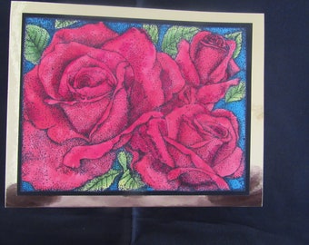 Rose Background Rubber Stamp