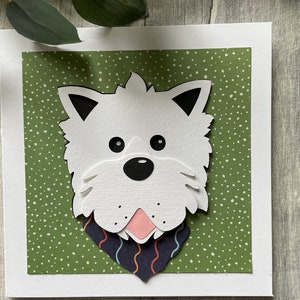 Handmade card - West Highland Terrier Westie with cravat - can be personalised