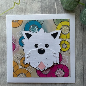 Handmade card - West Highland Terrier Westie cute dog - can be personalised