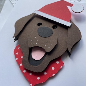 Biglietto di Natale fatto a mano Labrador color cioccolato - può essere personalizzato - ELENCO PERSONALIZZATO per JILLIAN