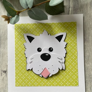 Handmade card - West Highland Terrier Westie cute dog - can be personalised