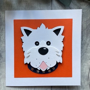 La carta Westie fatta a mano - West Highland Terrier - può essere personalizzata
