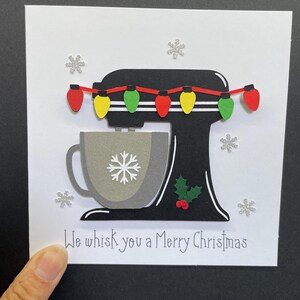 メリークリスマスカードベーキング愛好家フードミキサーを泡立ててパーソナライズできますセリーヌのカスタムオーダー