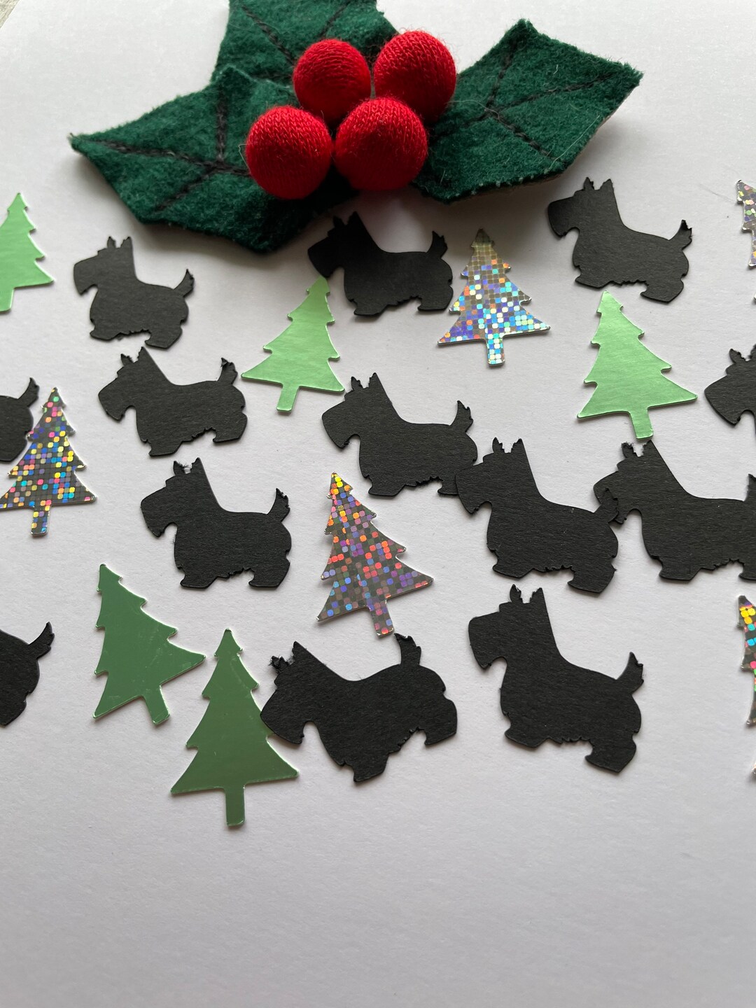 Scotty Dog Christmas Tree Table Confetti Etsy