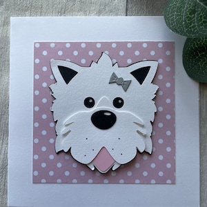Tarjeta hecha a mano - West Highland Terrier Westie lindo perro - se puede personalizar