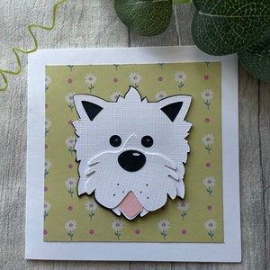 Handmade card - West Highland Terrier Westie cute dog - can be personalised