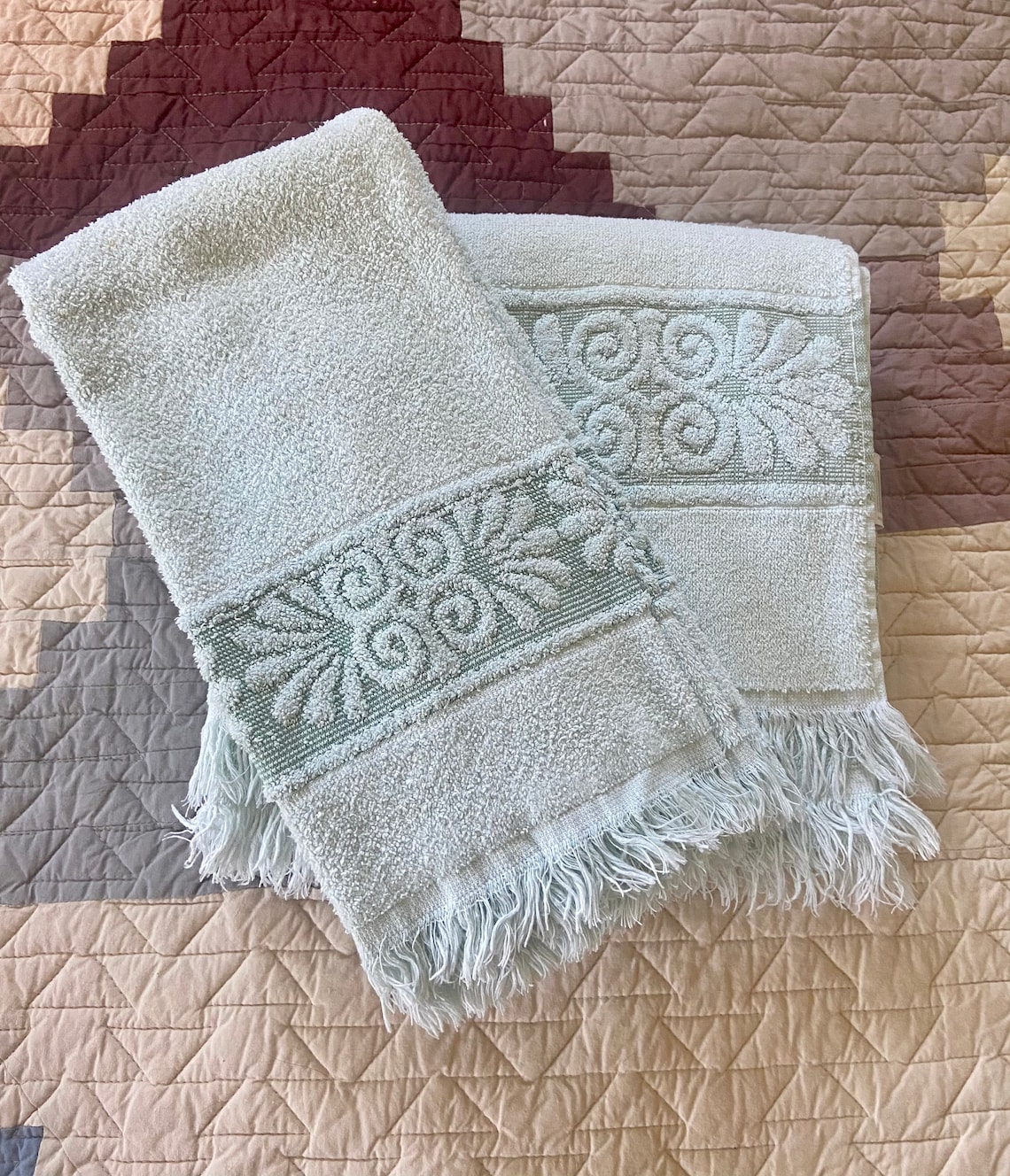 Set of Vintage Cannon Cotton Blend Bath Towel & Hand Towel Set Etsy
