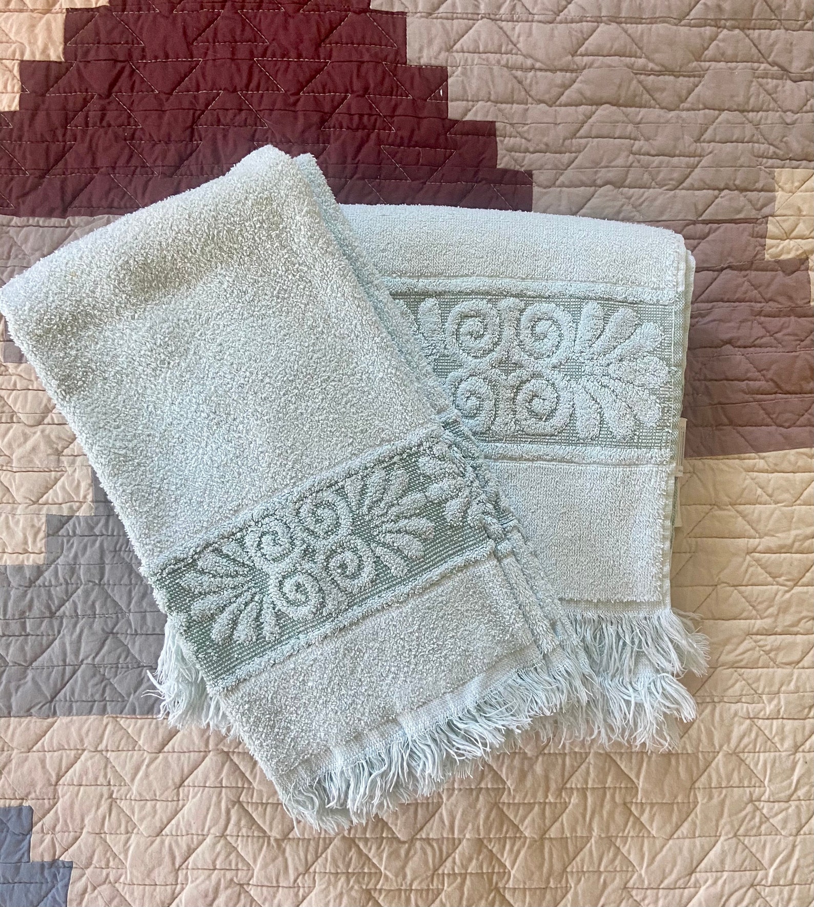 Set of Vintage Cannon Cotton Blend Bath Towel & Hand Towel Set Etsy