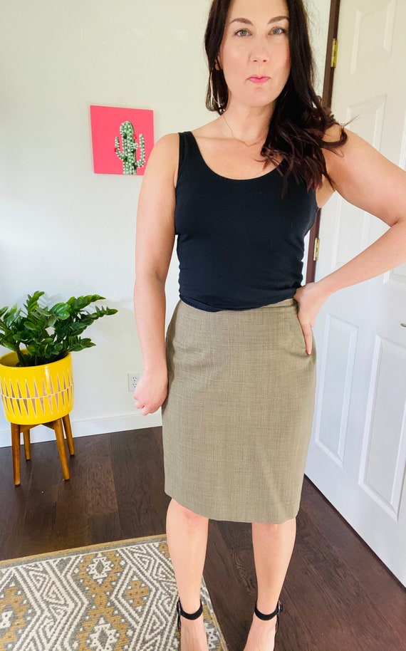 1990s Vintage Micro Houndstooth Pencil Skirt - image 3