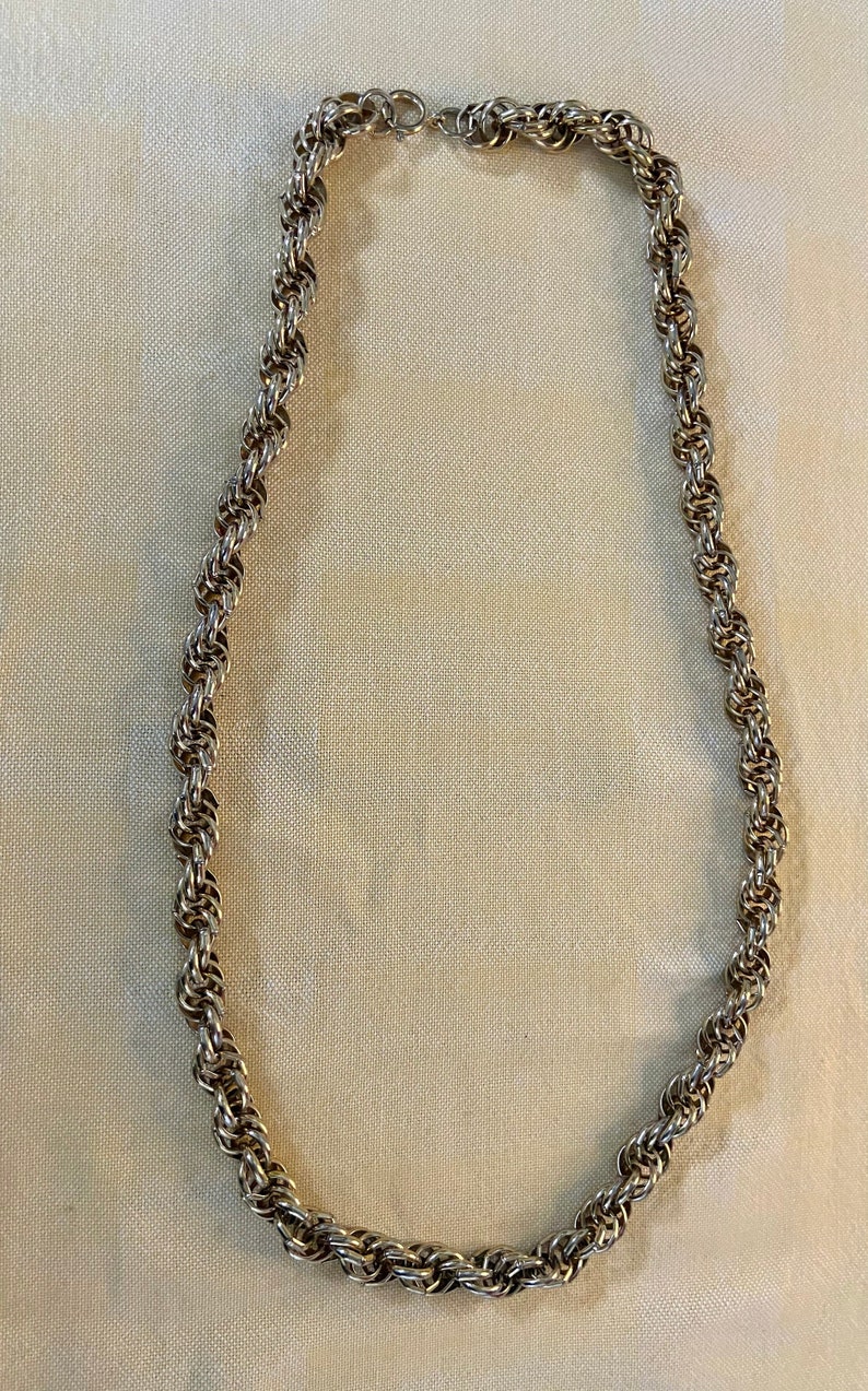 Vintage 29 Goldtone Chunky Rope Chain Necklace image 1