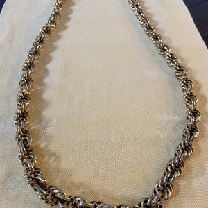 Vintage 29 Goldtone Chunky Rope Chain Necklace image 3