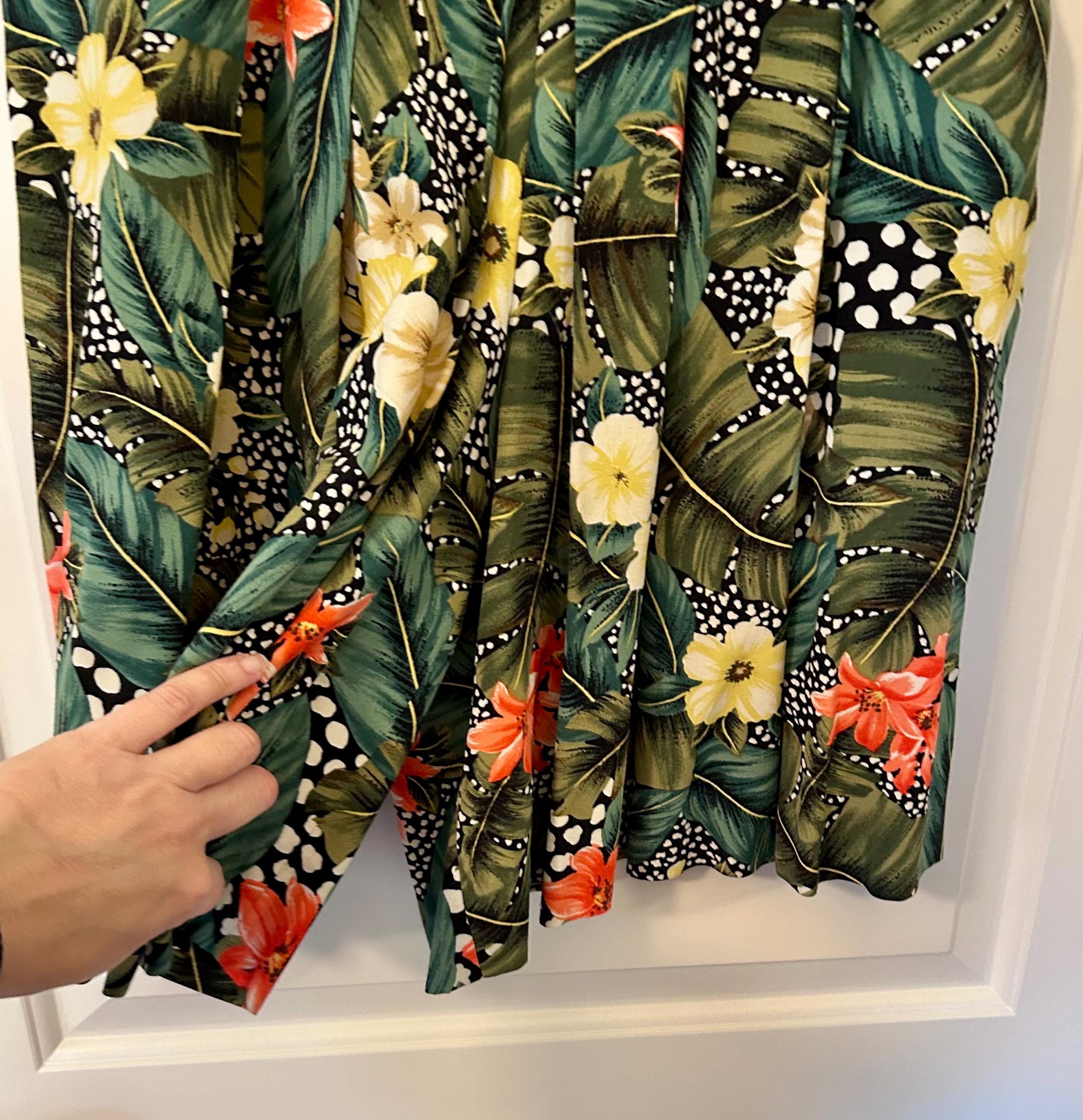 Sarong De Plage Liz Claiborne - Taille 16 Motifs Tropicaux | Paréo Femme été | Couleurs Beige Et Vert