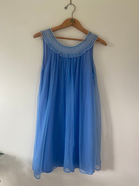 Vintage Blue Baby Doll Nightie/Chemise/Nightgown/L
