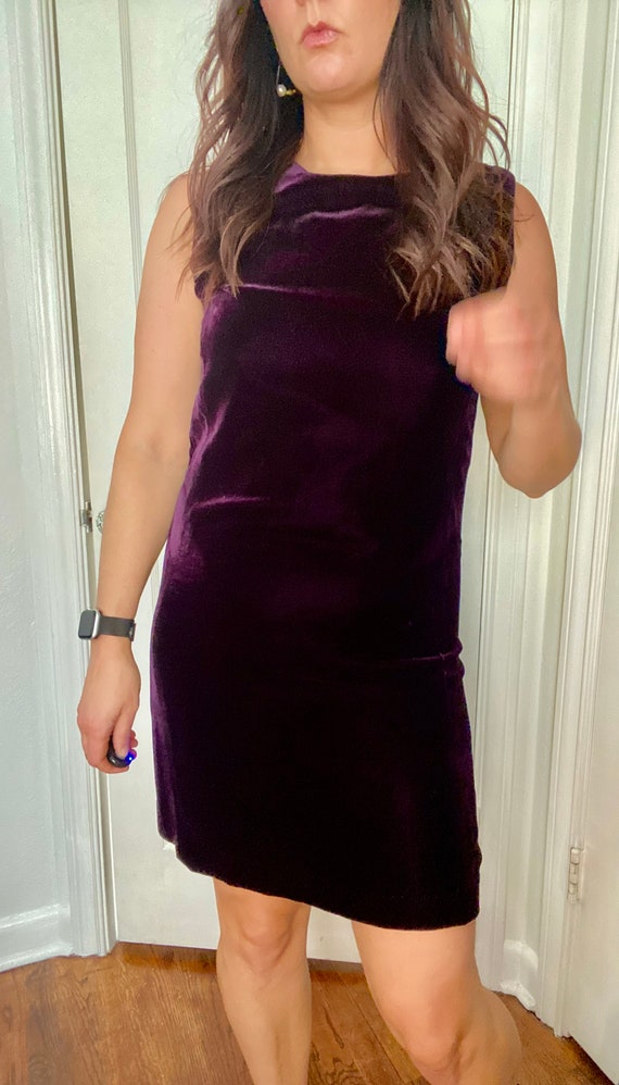 Deep Purple GAP Velvet Sleeveless Shift Dress