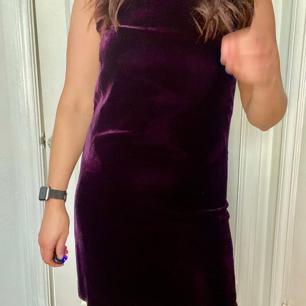 Deep Purple GAP Velvet Sleeveless Shift Dress