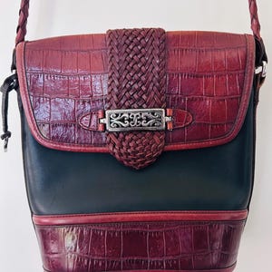 Vintage 90s Brighton Collection leather bucket crossbody bag