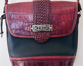 Vintage 90-tals Brighton Collection axelväska i läder