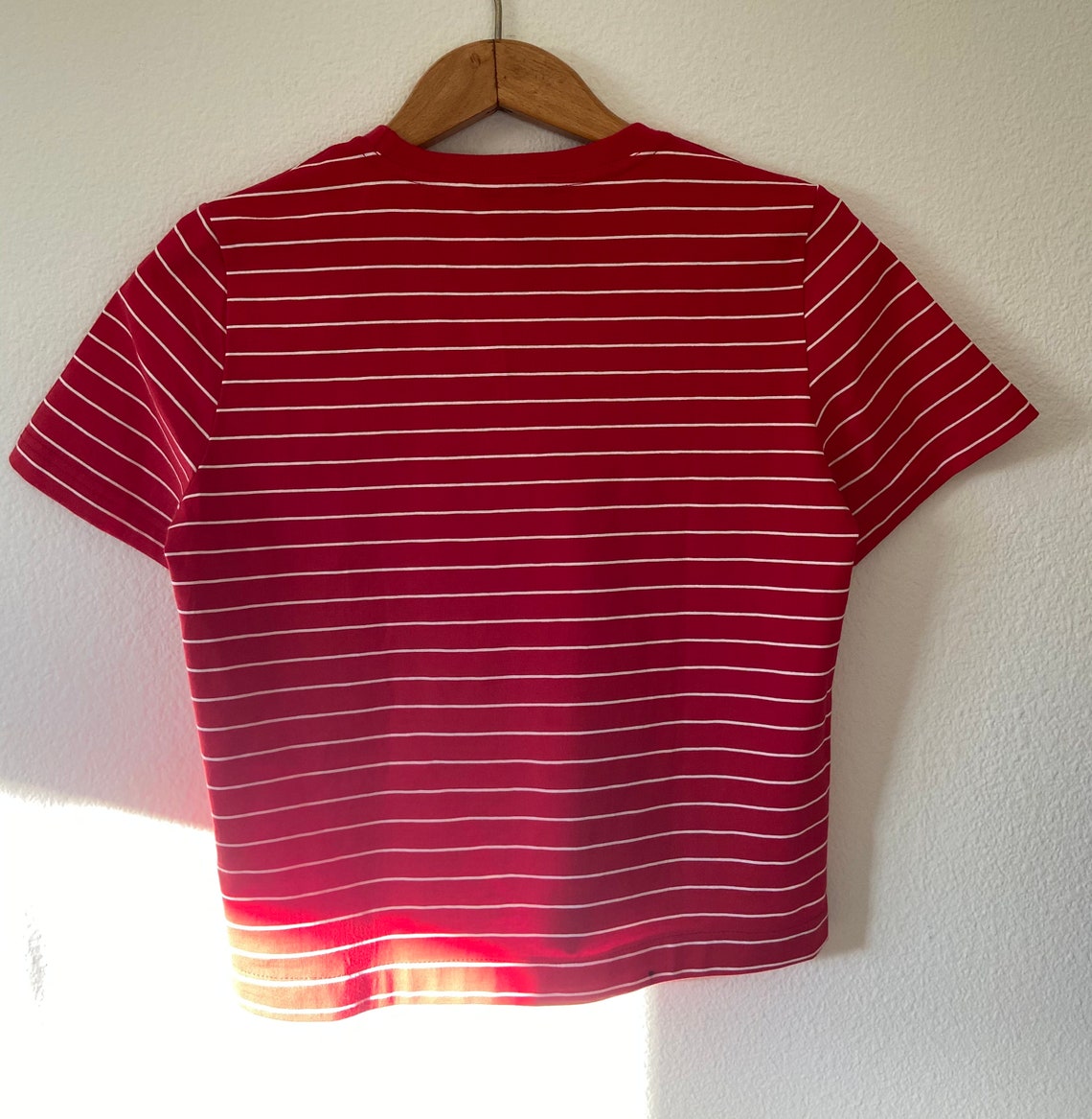 Short Sleeve Red & White Stripe Cotton T-Shirt | Etsy