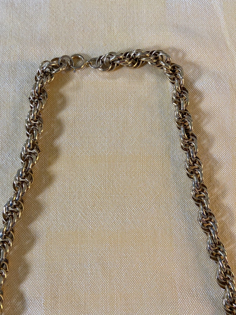 Vintage 29 Goldtone Chunky Rope Chain Necklace image 2