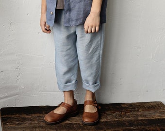 Sky Blue Linen Pants, Unisex Linen Pants, Different Embroideries, Linen Pants Kids, Linen Pants Girls, Linen Pants Boys, Linen Trousers