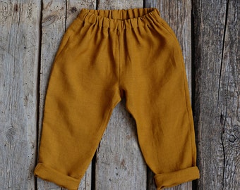 Mustard Linen Pants, Unisex Linen Pants, Different Embroideries, Linen Pants Kids, Linen Pants Girls, Linen Pants Boys, Linen Trousers