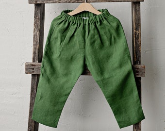 Apple Green Linen Pants, Unisex Linen Pants, Different Embroideries, Linen Pants Kids, Linen Pants Girls, Linen Pants Boys, Linen Trousers