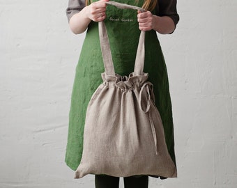 Natural Drawstring Bag, Linen Tote Bag, Linen Bag, Shoulder Bag, Linen Tote, Linen Laundry Bag, Reusable Linen Bag, Market Bag, Linen Tote