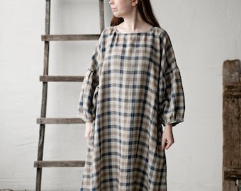 Beach Festive Kimono Dress, Oversized Linen Dress, Linen Dress, Linen Dress for Women, Plus Size Linen Dress, Loose Linen Dress, Maxi Dress