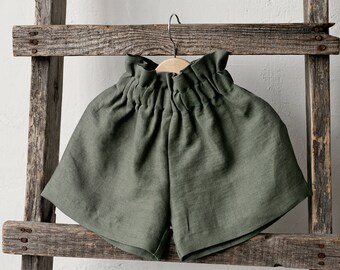 Sage Shorts, Linen Shorts, Different Embroideries, Baby Shorts, Linen Shorts, Linen Clothes for Kids, Linen Kids Clothing