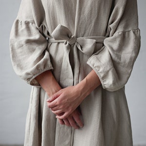 Natural Kimono Dress, Oversized Linen Dress, Linen Dress, Linen Dress for Women, Plus Size Linen Dress, Loose Linen Dress, Maxi Dress